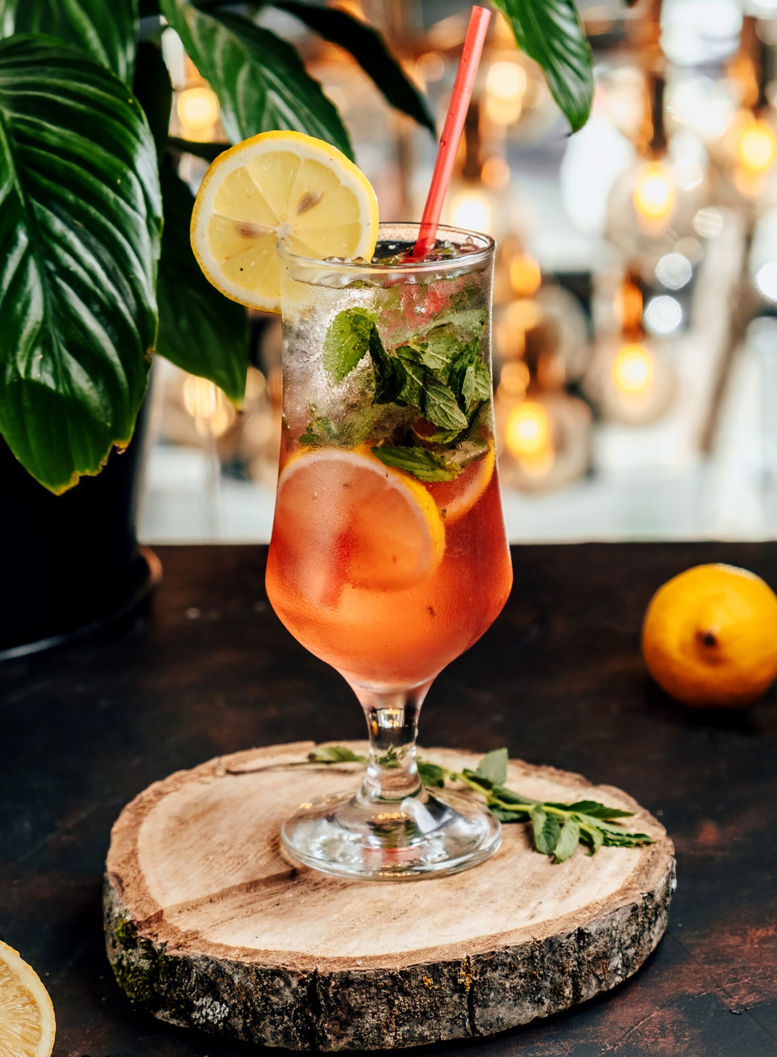 About strawberry mojito on the table