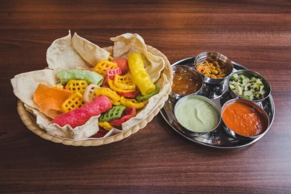 assorted pappadom basket